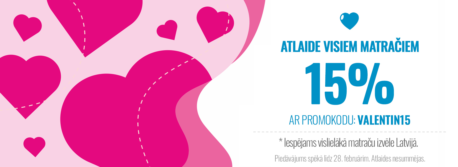 DAUDZMEBELES.LV: Atlaide visiem matračiem ar promokodu: valentin15